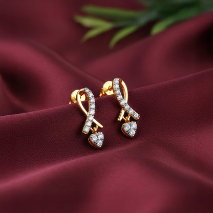 Gold Tied in Love Lab Grown Diamond Earrings