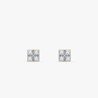 Gold Mosaic Glow Lab Grown Diamond Earrings