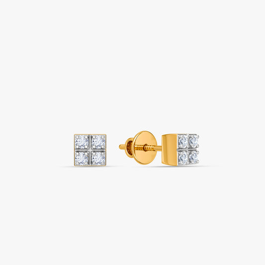 Gold Mosaic Glow Lab Grown Diamond Earrings