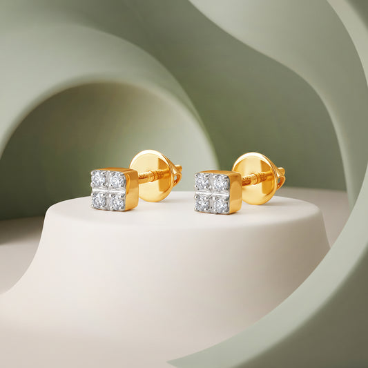 Gold Mosaic Glow Lab Grown Diamond Earrings