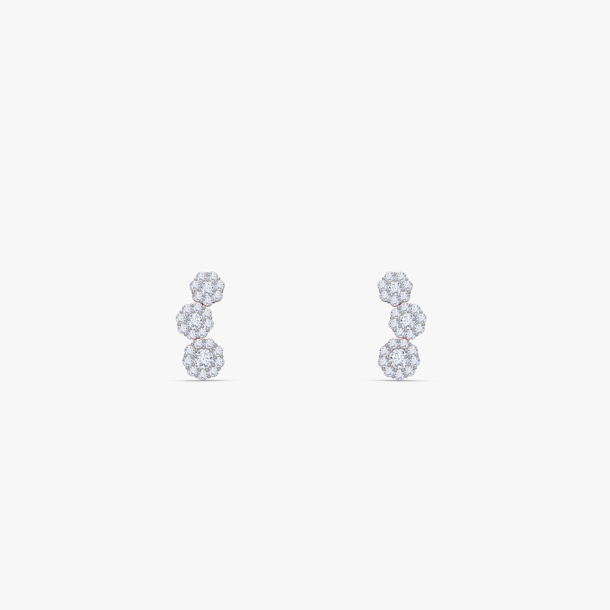 Rose Gold Triple Radiance Lab Grown Diamond Earrings