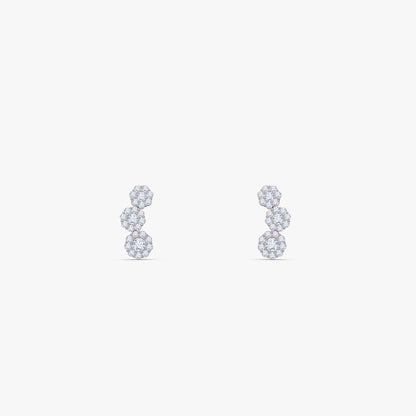 Rose Gold Triple Radiance Lab Grown Diamond Earrings