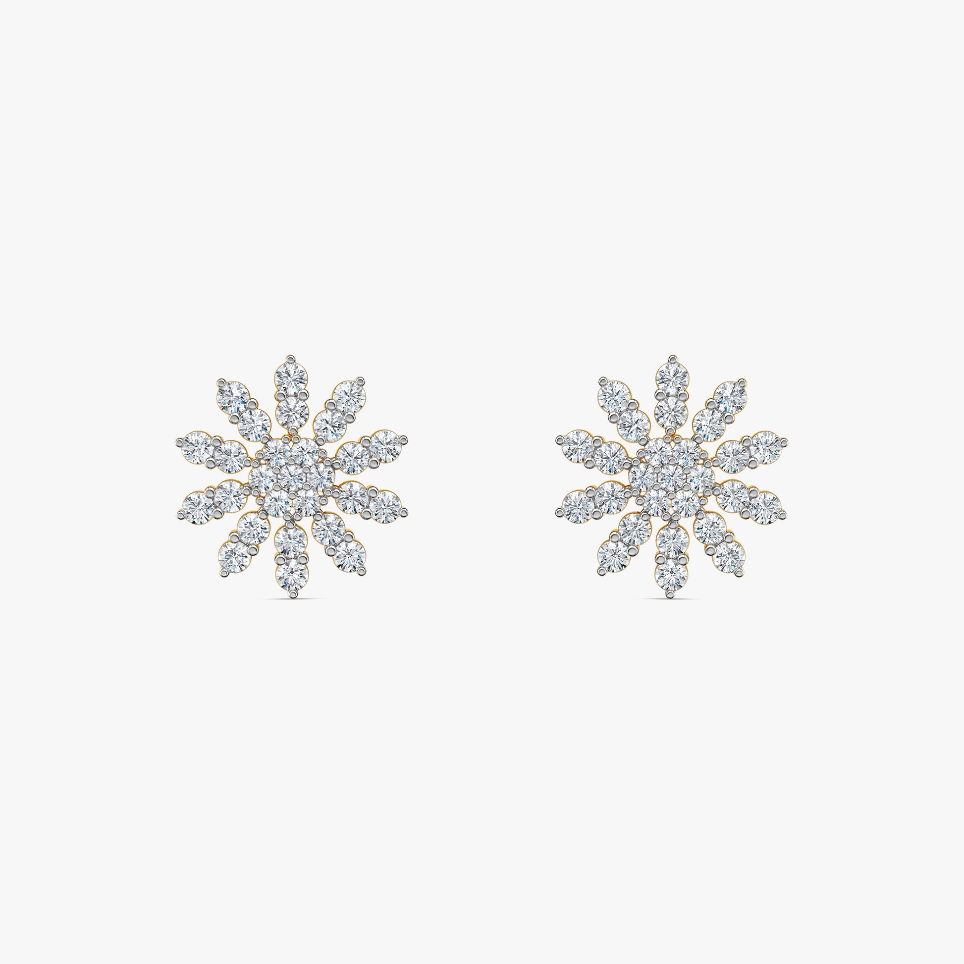 Gold Sunlit Aster Lab Grown Diamond Earrings