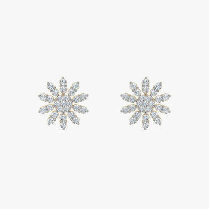 Gold Sunlit Aster Lab Grown Diamond Earrings