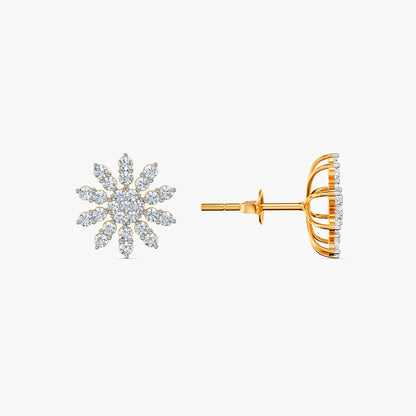 Gold Sunlit Aster Lab Grown Diamond Earrings