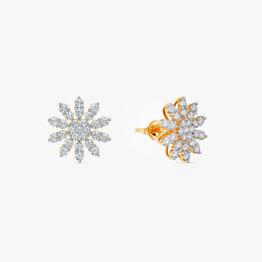Gold Sunlit Aster Lab Grown Diamond Earrings