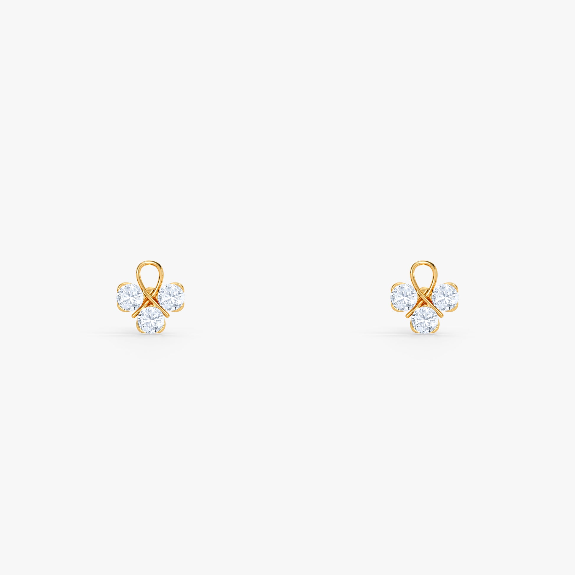 Gold Petite Blossom Lab Grown Diamond Earrings