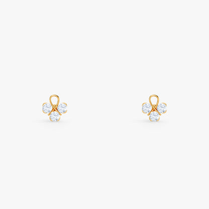 Gold Petite Blossom Lab Grown Diamond Earrings