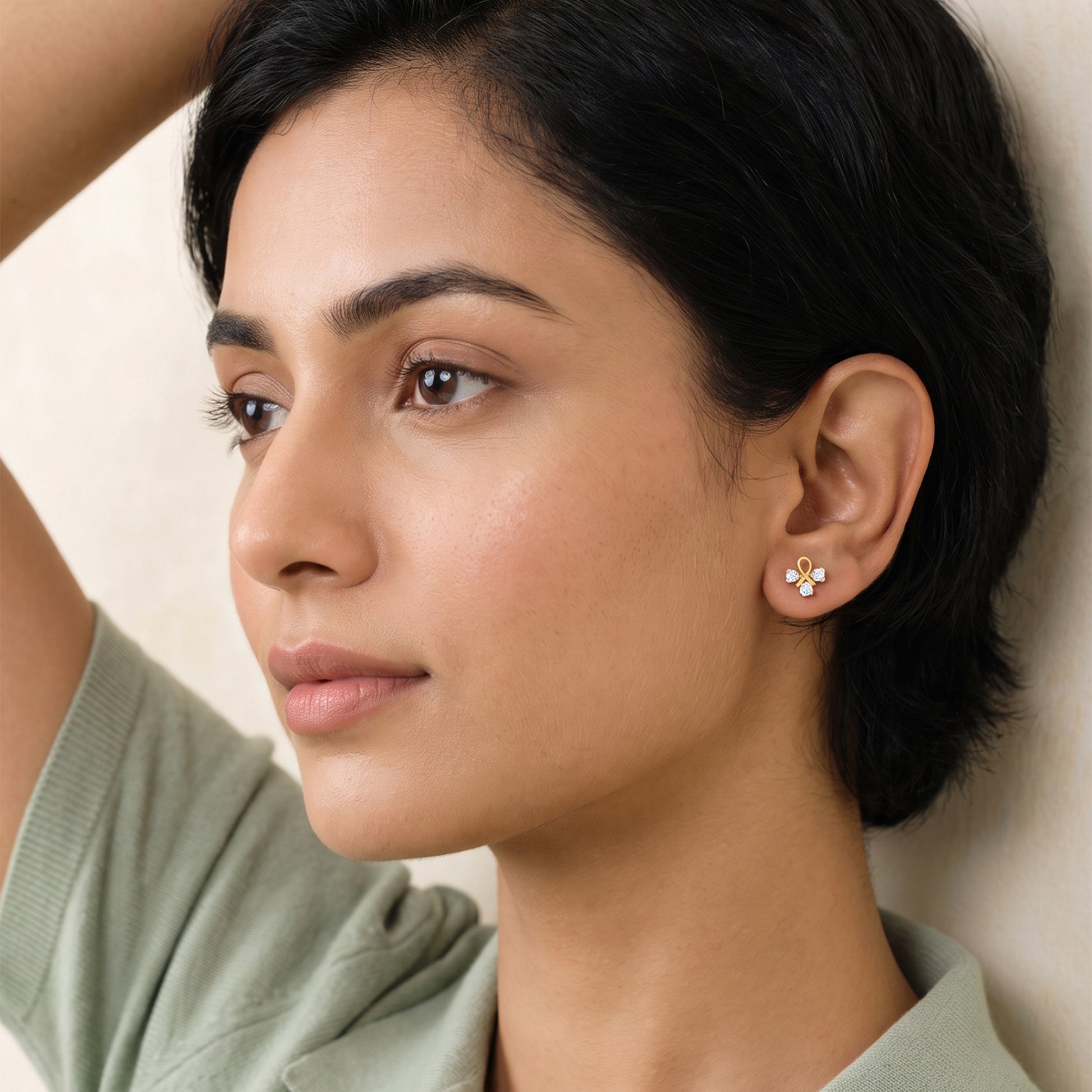Gold Petite Blossom Lab Grown Diamond Earrings