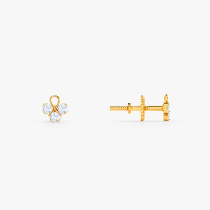 Gold Petite Blossom Lab Grown Diamond Earrings