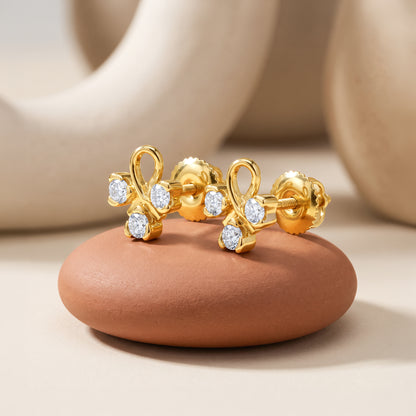 Gold Petite Blossom Lab Grown Diamond Earrings
