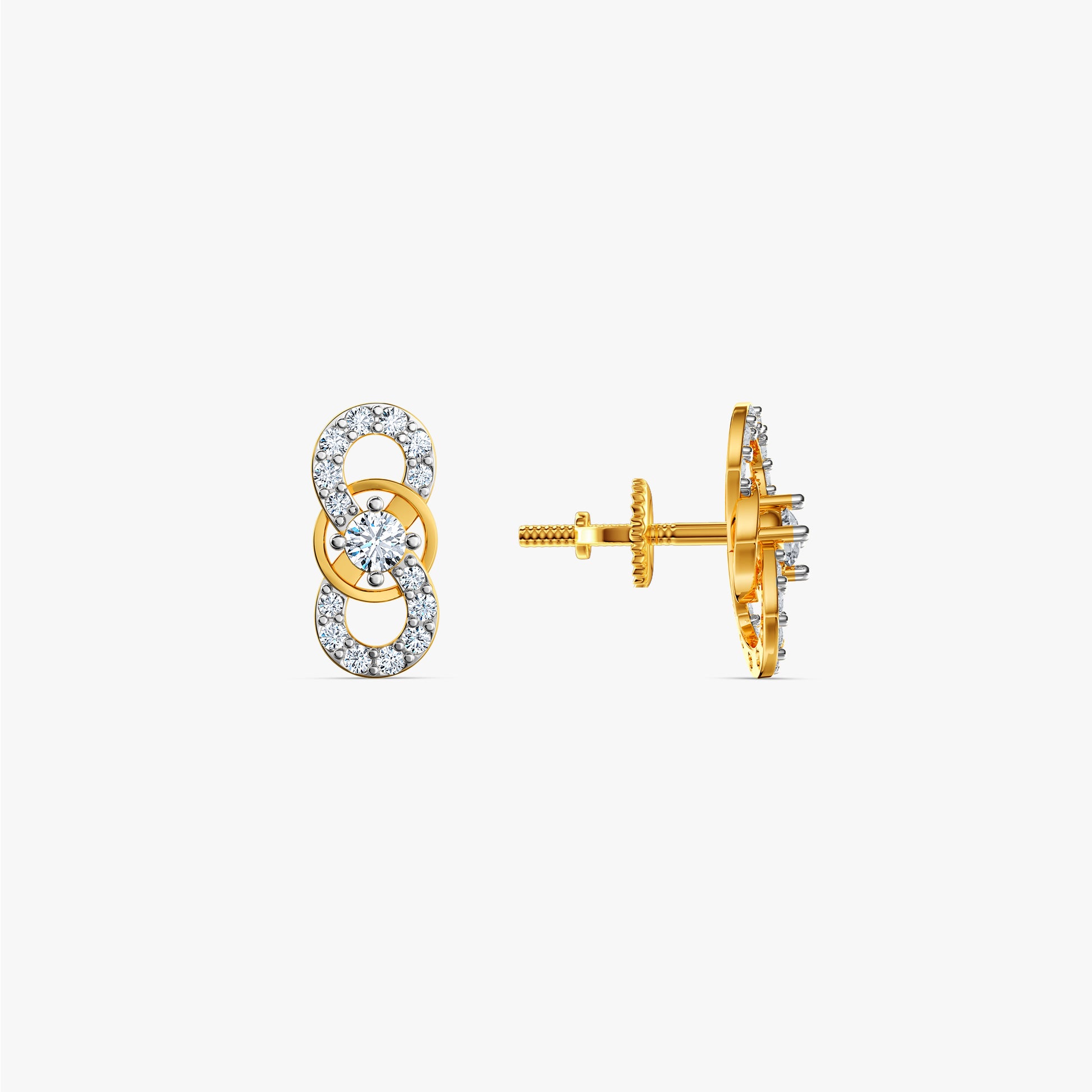 Gold Entwine Poise Lab Grown Diamond Earrings