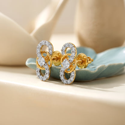 Gold Entwine Poise Lab Grown Diamond Earrings