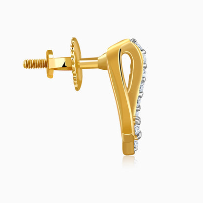 Gold Glowing Style Lab Grown Diamond Earrings