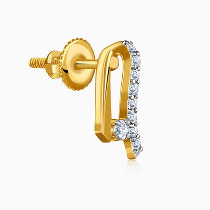 Gold Glowing Style Lab Grown Diamond Earrings