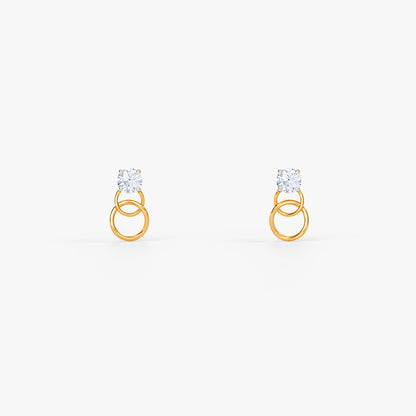 Gold Celeste Hoops Lab Grown Diamond Earrings