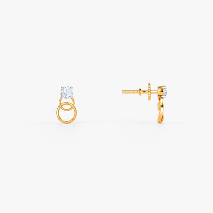 Gold Celeste Hoops Lab Grown Diamond Earrings