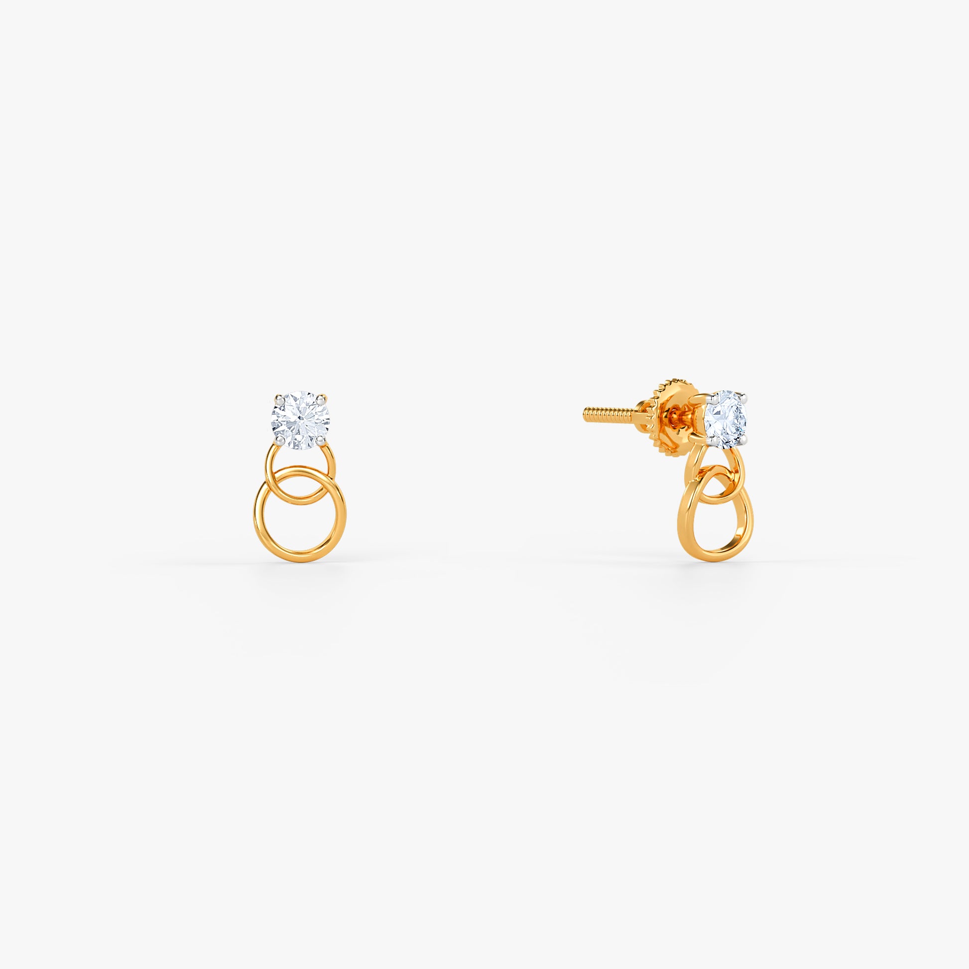 Gold Celeste Hoops Lab Grown Diamond Earrings