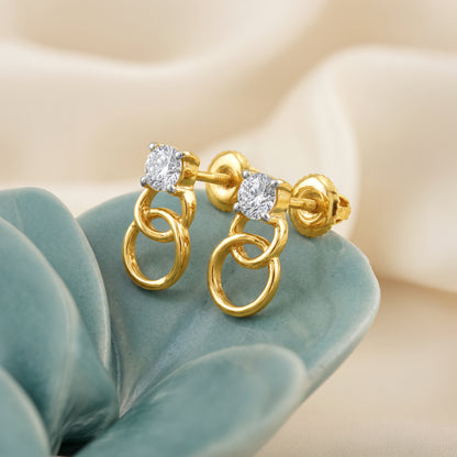 Gold Celeste Hoops Lab Grown Diamond Earrings