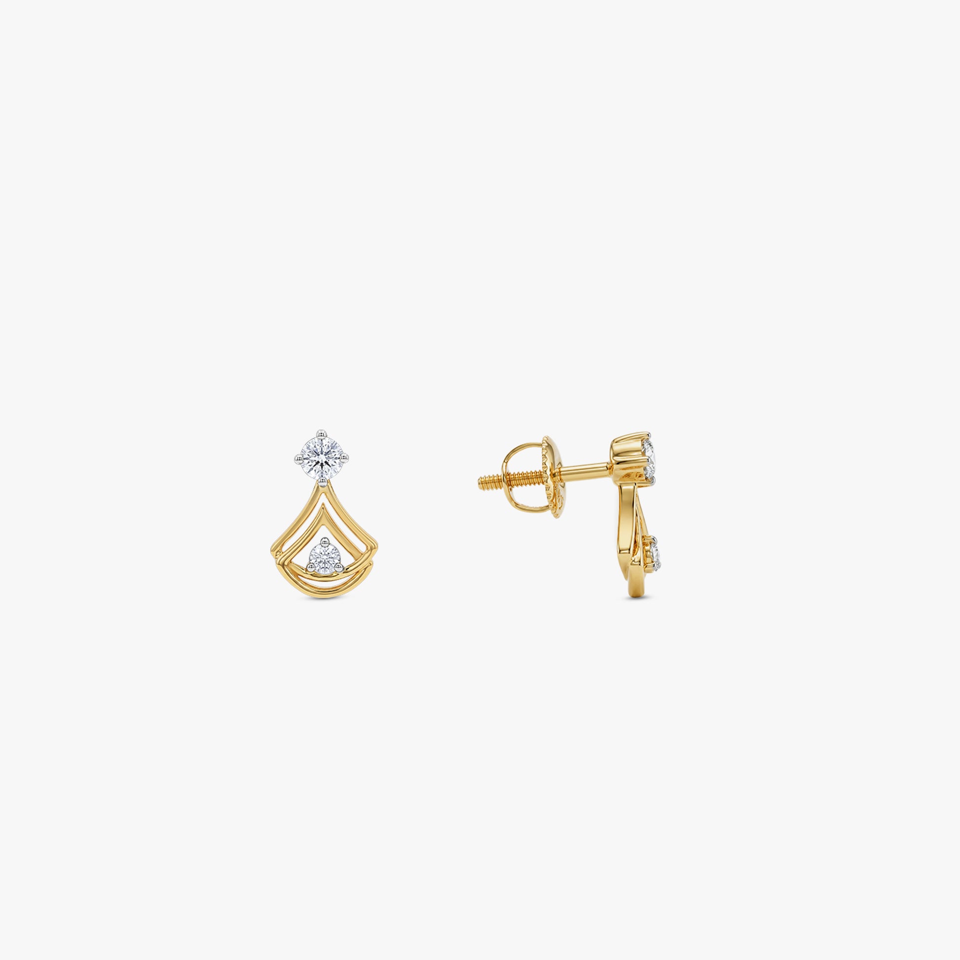 Gold Belle Arc Lab Grown Diamond Earrings