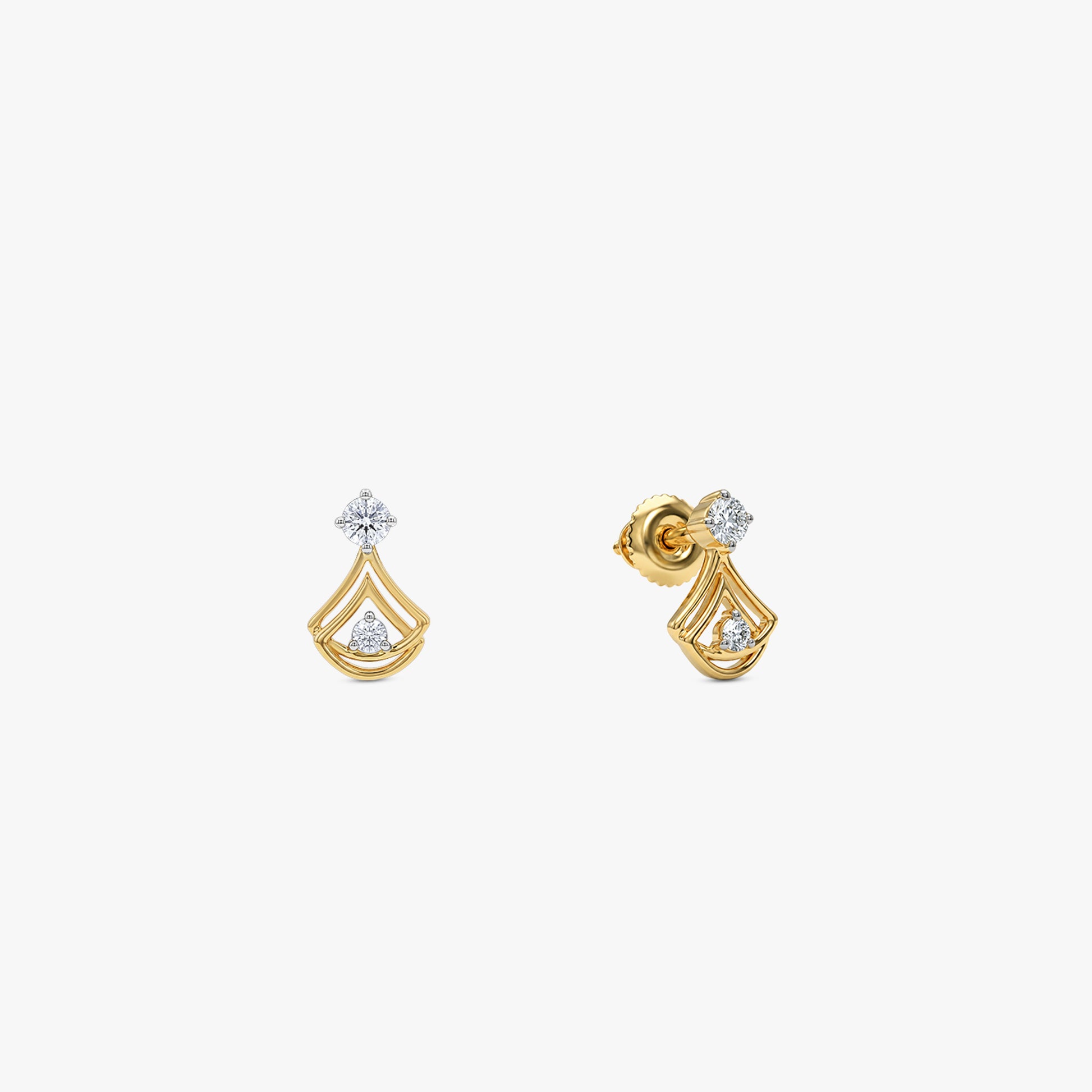 Gold Belle Arc Lab Grown Diamond Earrings