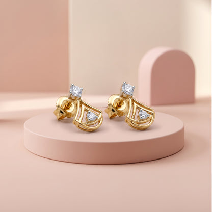 Gold Belle Arc Lab Grown Diamond Earrings