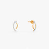 Gold Crescent Flow Lab Grown Diamond Earrings