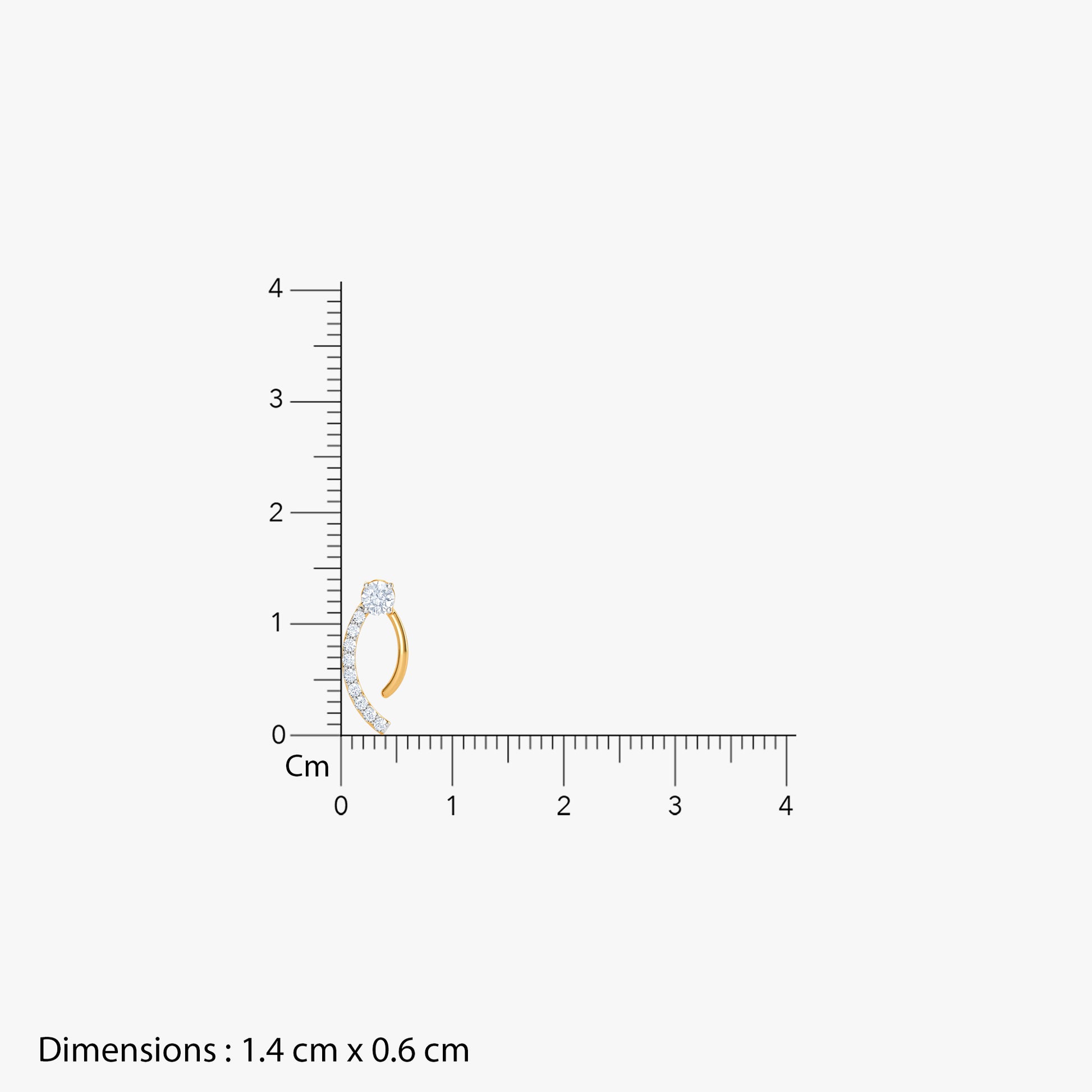 Gold Crescent Flow Lab Grown Diamond Earrings