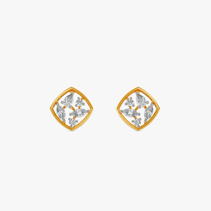 Gold Mosaic Window Lab Grown Diamond Studs