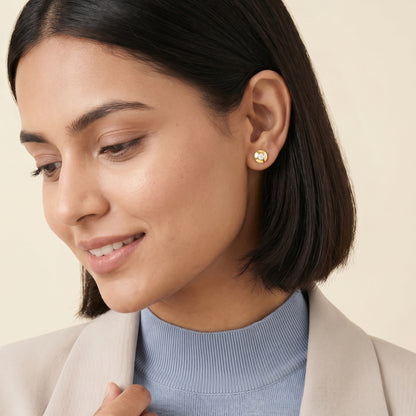 Gold Soleil Dot Lab Grown Diamond Earrings