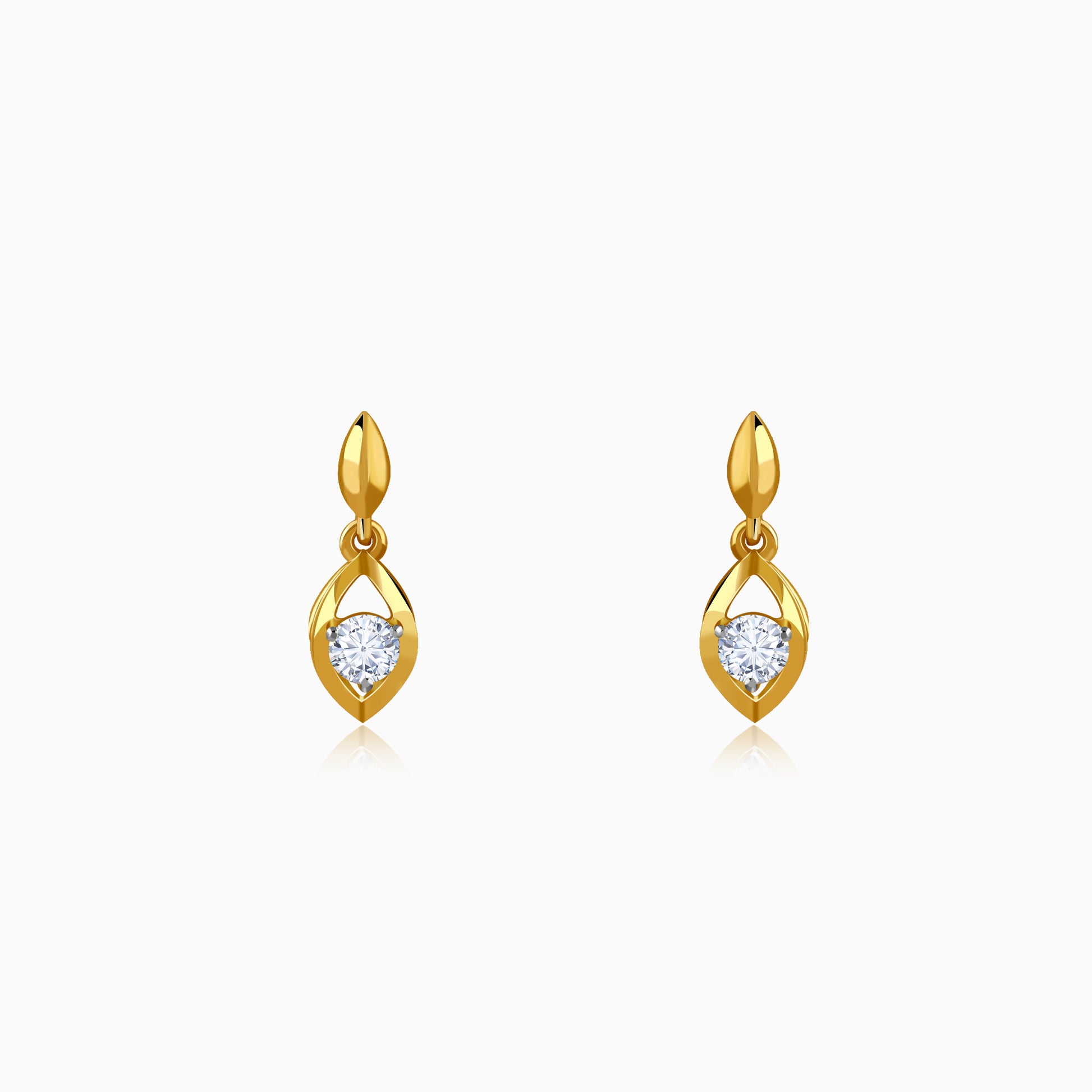 Gold Vintage Droplet Lab Grown Diamond Earrings
