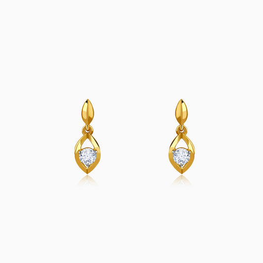 Gold Vintage Droplet Lab Grown Diamond Earrings