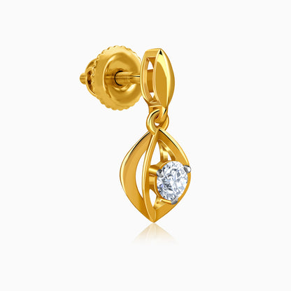 Gold Vintage Droplet Lab Grown Diamond Earrings