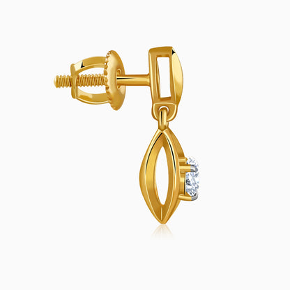 Gold Vintage Droplet Lab Grown Diamond Earrings