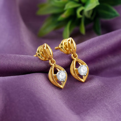 Gold Vintage Droplet Lab Grown Diamond Earrings