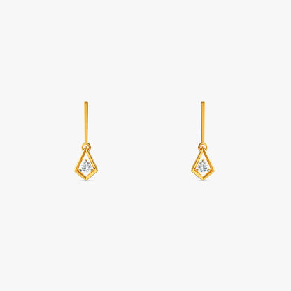 Gold Facette Drop Lab Grown Diamond Earrings