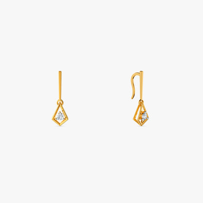 Gold Facette Drop Lab Grown Diamond Earrings