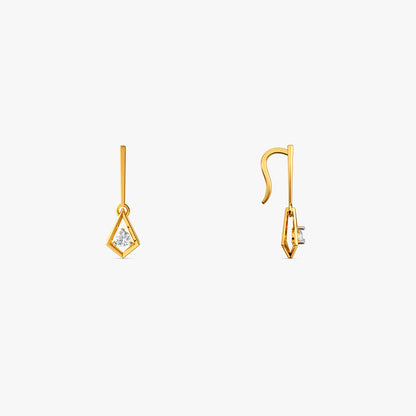 Gold Facette Drop Lab Grown Diamond Earrings