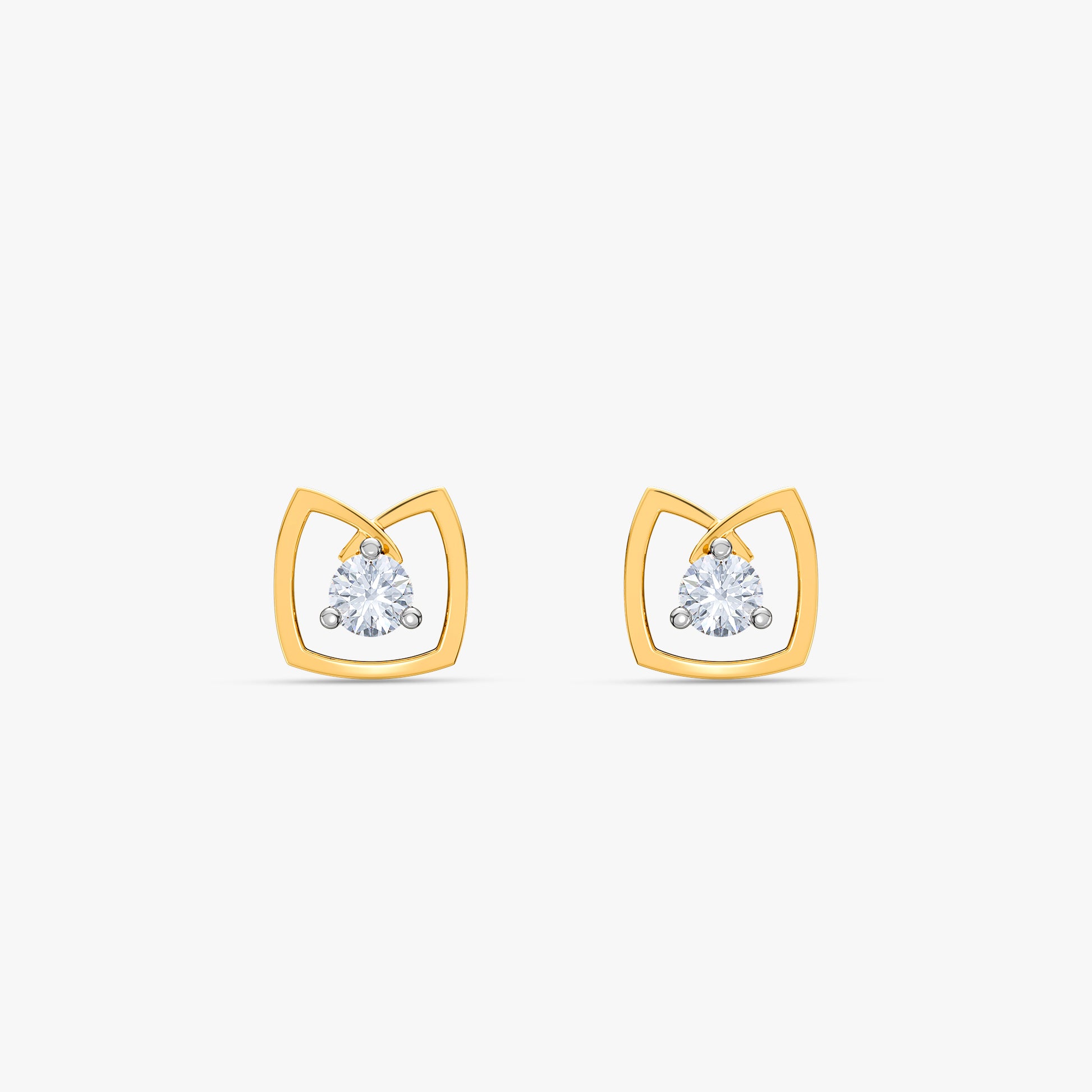 Gold Lucent Frame Lab Grown Diamond Earrings