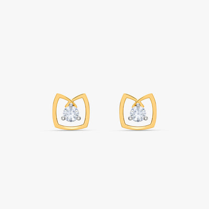 Gold Lucent Frame Lab Grown Diamond Earrings