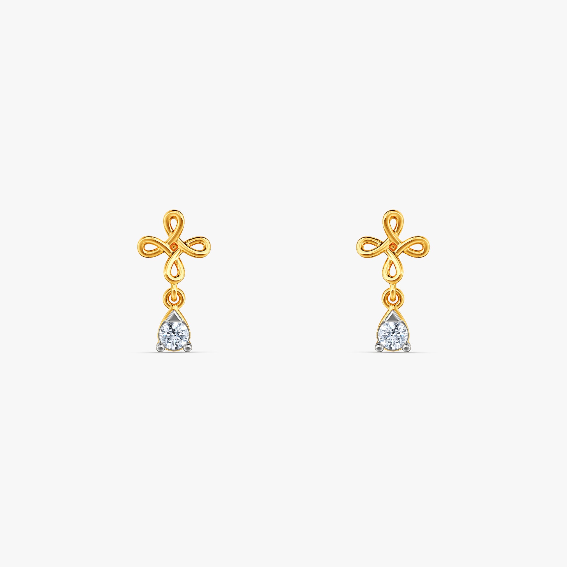 Gold Knot of Light Lab Grown Diamond Earrings