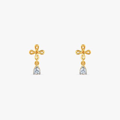 Gold Knot of Light Lab Grown Diamond Earrings