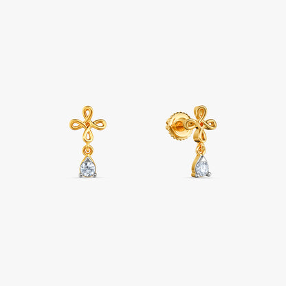 Gold Knot of Light Lab Grown Diamond Earrings