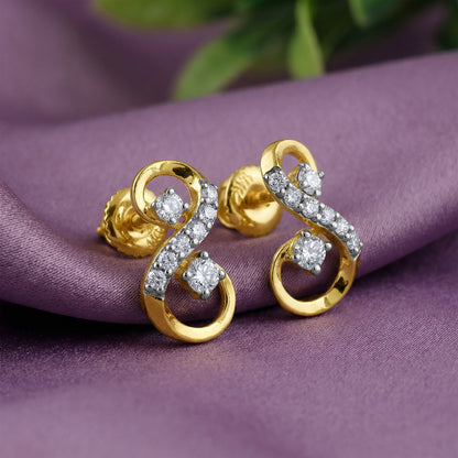 Gold Royal Shine Lab Grown Diamond Earrings