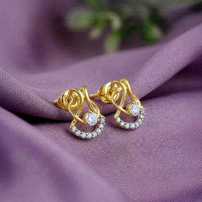 Gold Dancing Grace Lab Grown Diamond Earrings