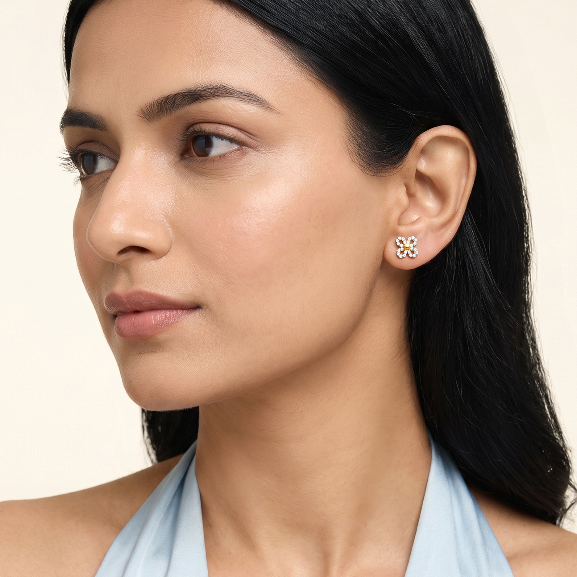 Gold Quatre Lumiere Lab Grown Diamond Studs