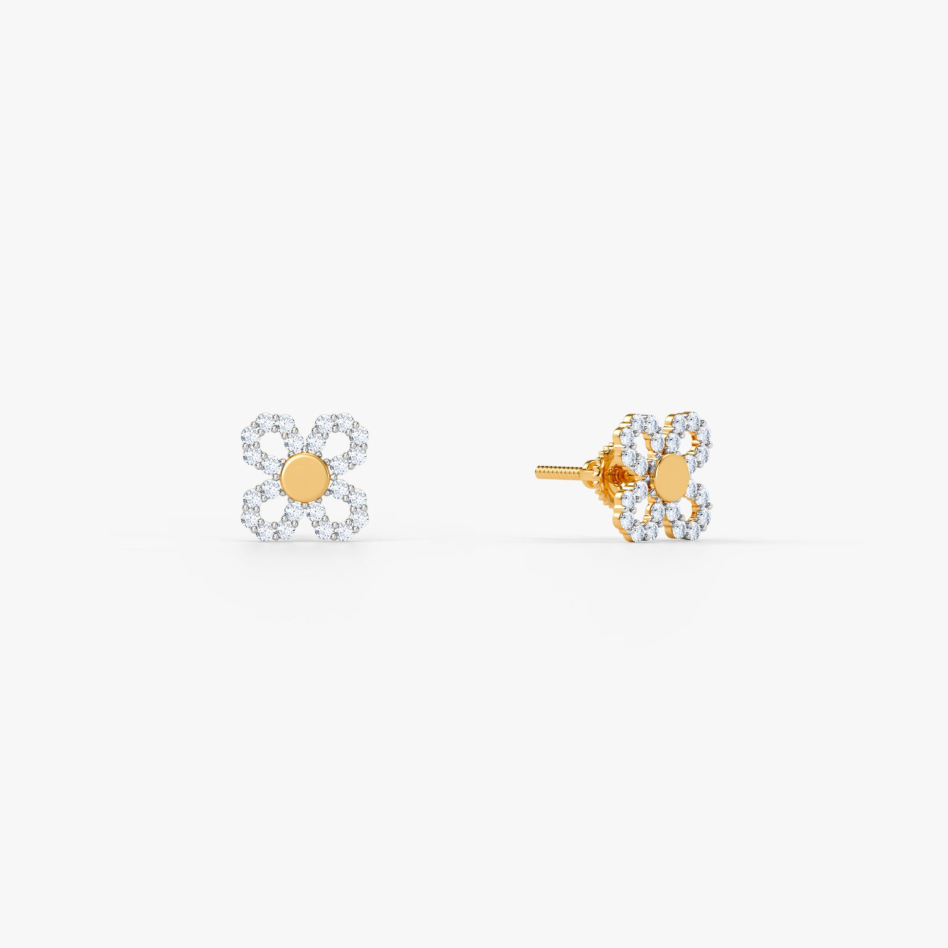 Gold Quatre Lumiere Lab Grown Diamond Studs