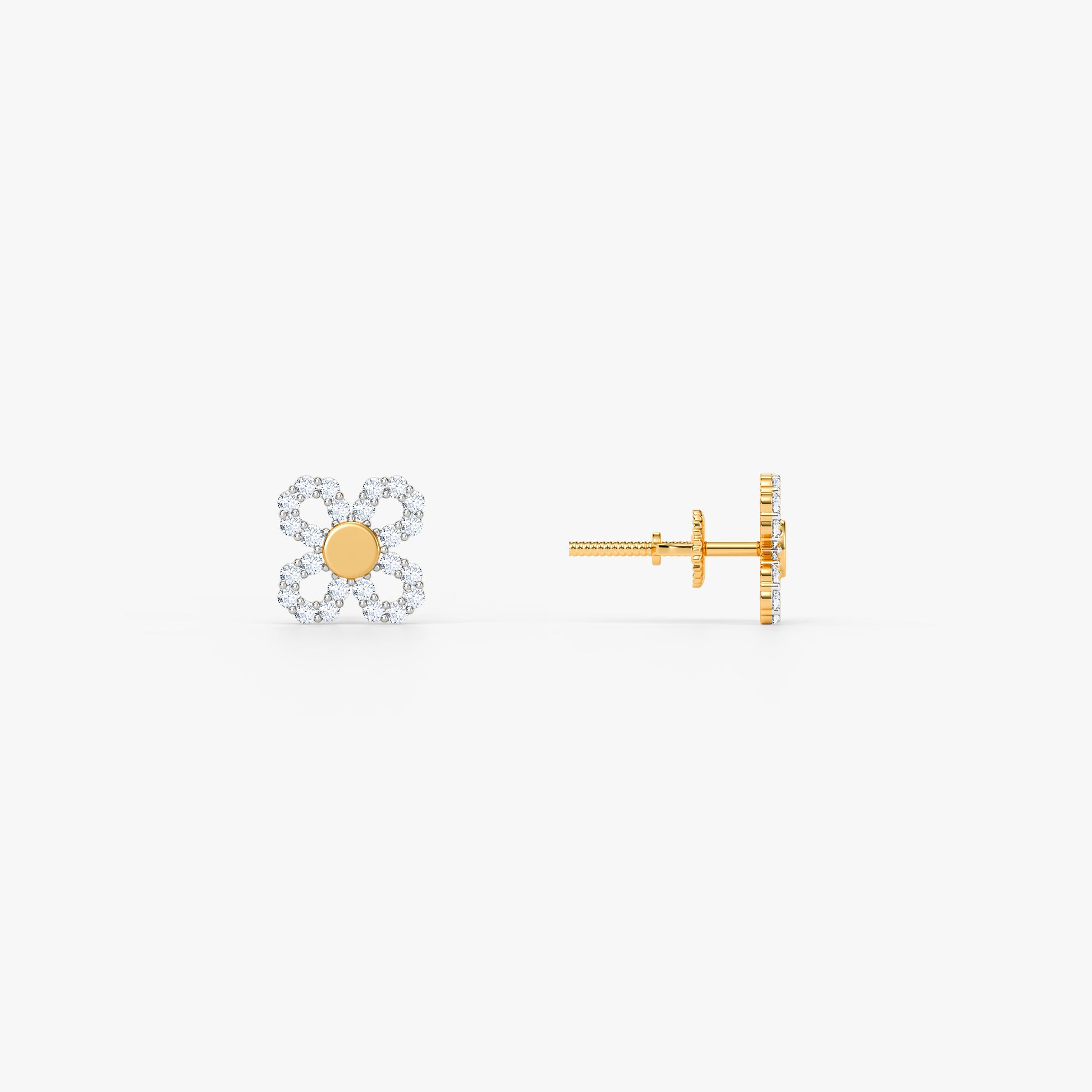 Gold Quatre Lumiere Lab Grown Diamond Studs