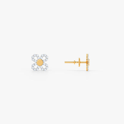Gold Quatre Lumiere Lab Grown Diamond Studs