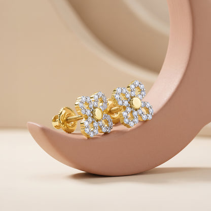 Gold Quatre Lumiere Lab Grown Diamond Studs